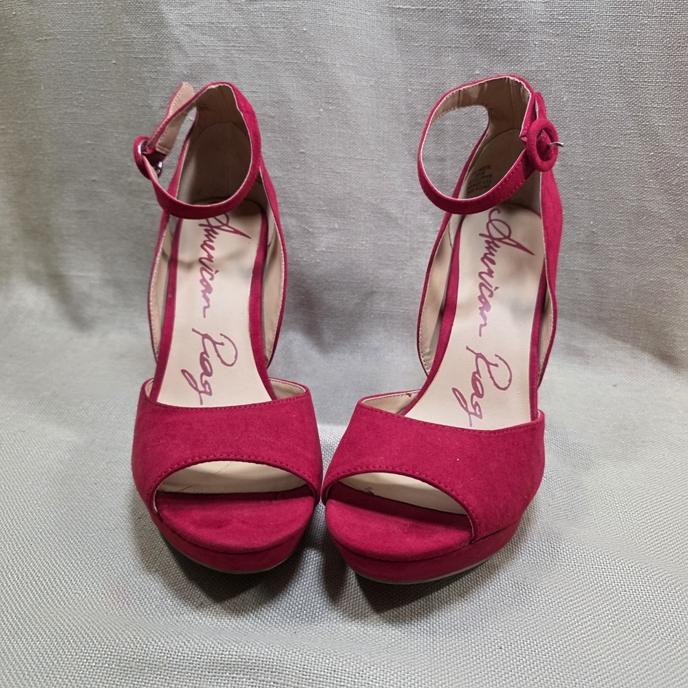 American Rag Cie Women's Areeta Block-Heel Platform Sandals Pumps  Red Size 10.5